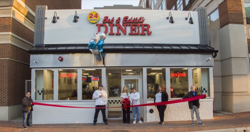 Ribbon-cutting on opening day of the Bob & Edith's King Street location.